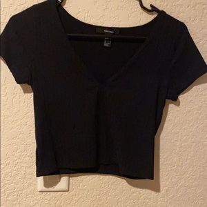 Forever 21 V neck ribbed tee